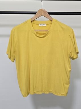 78 & Sunny Women's Yellow Crew Neck T-Shirt